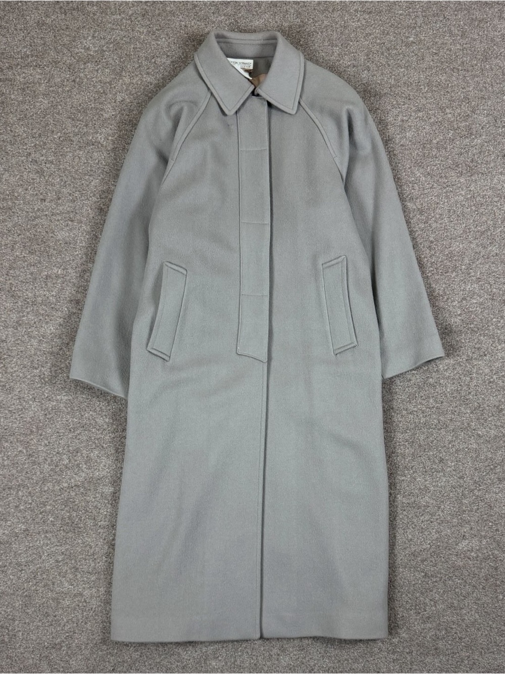 Vintage Gray Long Wool Overcoat Women’s 10 Medium Raglan Sleeve Winter Top Coat